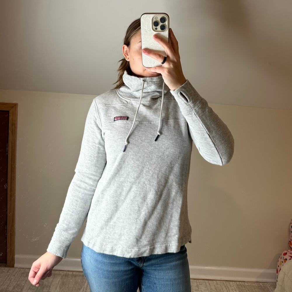 Vineyard Vines: Gray Cowl Neck Sweatshirt